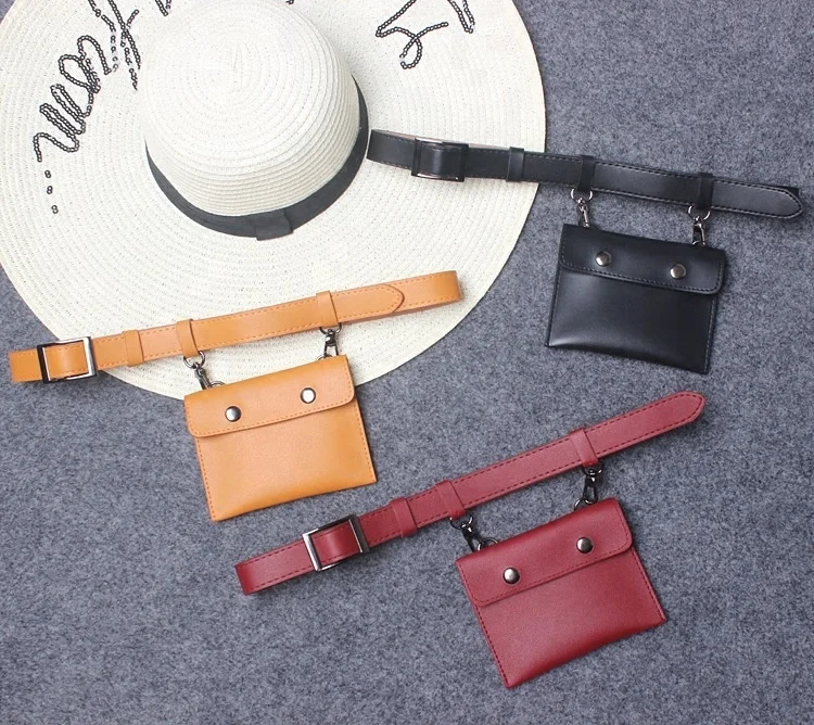 
2018 new fashion PU leather fancy packs waist belt hang bag for women 