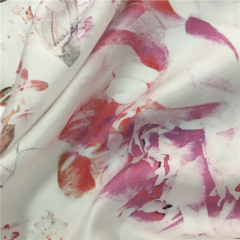 Custom digital print high quality 14mm silk fabric