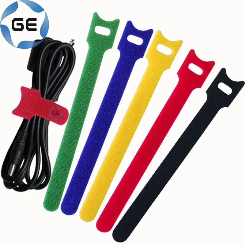 
Adjustable Hook and Loop Strap Colorful Back to Back Customizable Self-gripping Double Side Hook and Loop Cable Tie Fastener 