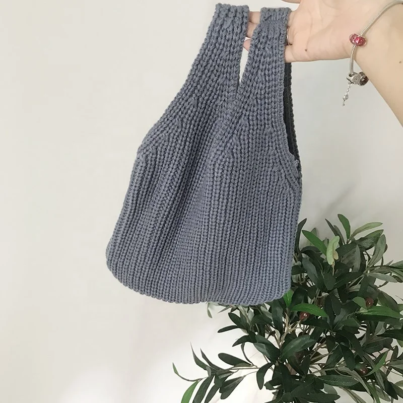 Новинка 2021, вязаная сумка на плечо, женская сумка-жилет для покупок, плюшевая сумка, Корейская версия женских повседневных однотонных шерстяных тоутов CN;GUA