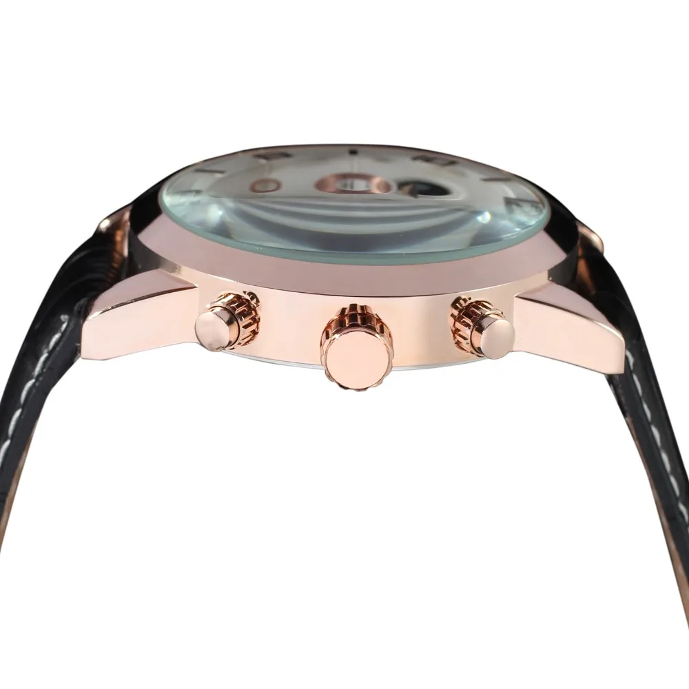 Custom Logo Easy Popular Leather Automatic Watch Manufacturer relogios masculinos