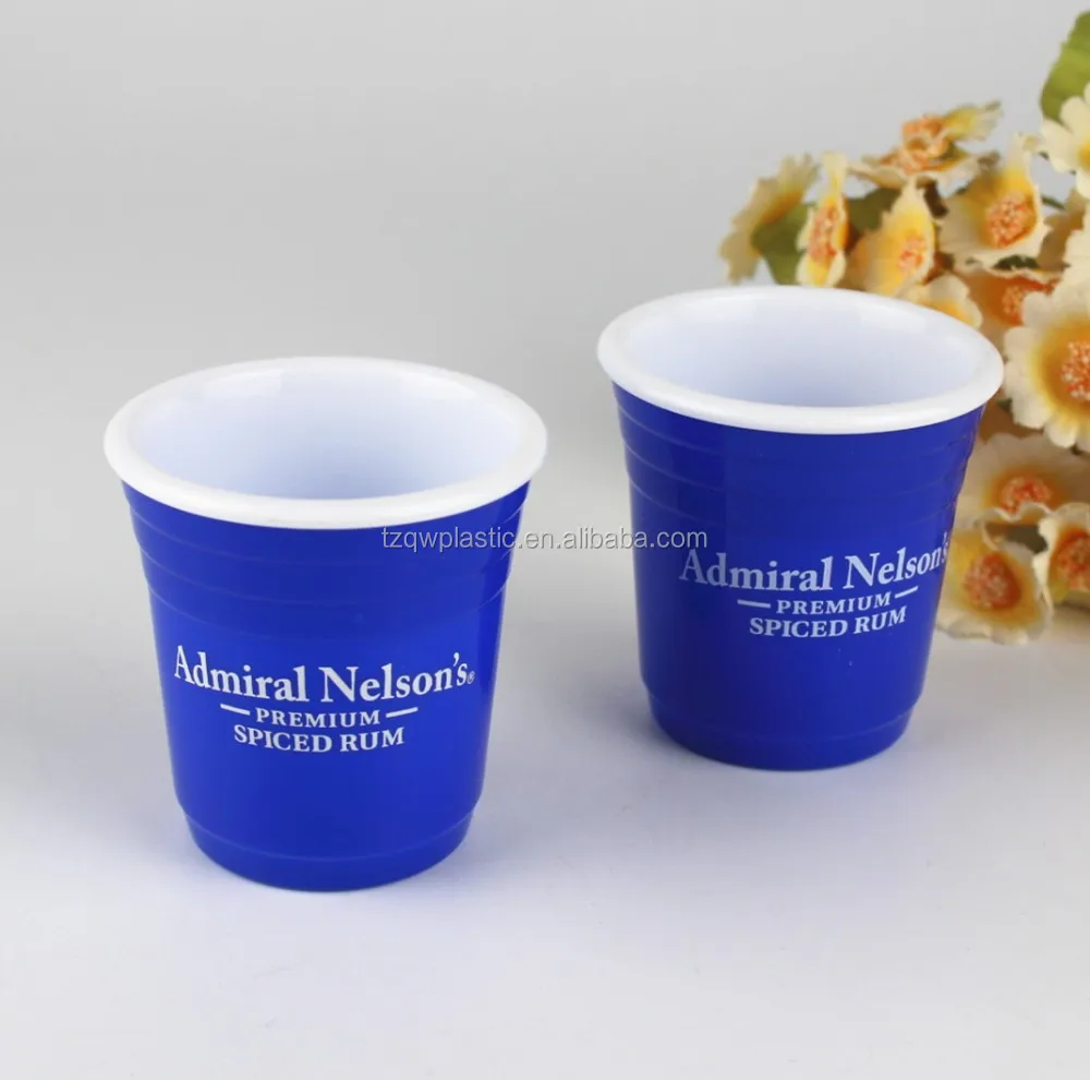 Red Mini party cup plastic shot glass-2oz