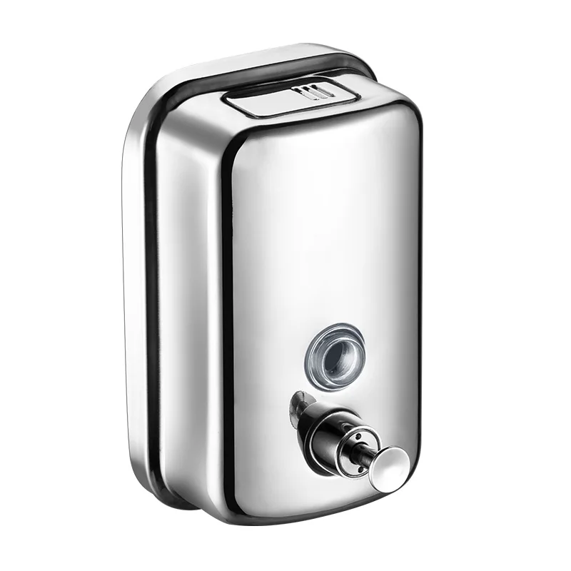 500 800 1000ml Square Wall Mounted  304 Stainless Steel hand Liquid Soap Dispenser