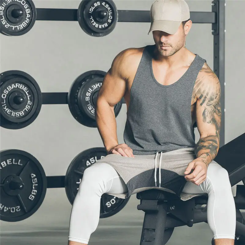 Oem Custom Print 100% Cotton Men Tank Top With Extreme Dropped Armhole