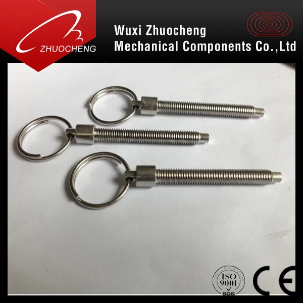 Custom made zinc plated steel spring loaded pull pin ball lock pin