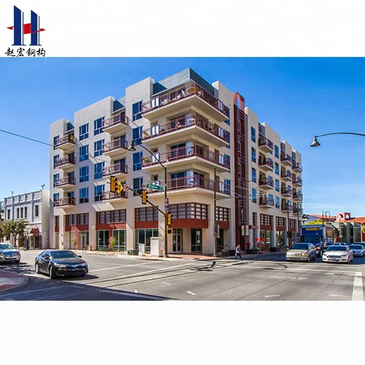Modern design prefab steel structure hotel building