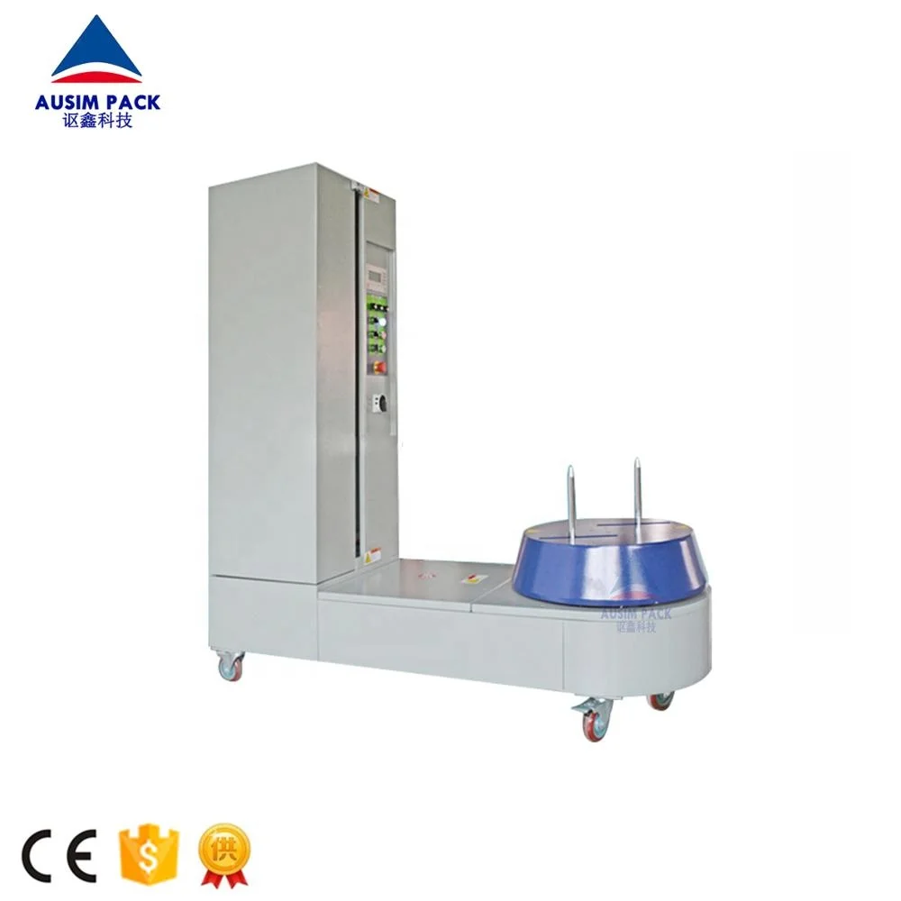 Автоматическое/ручное оборудование для упаковки чемодана с стрейч-пленкой/машина для обертывания картонных коробок в аэропорту в Китае