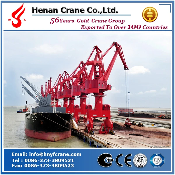 Port level luffing harbour portal crane , Seaport swing arm portal jib crane 20ton