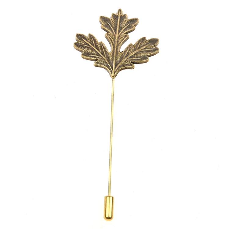 shape Stick Custom Unique Gold /Silver Brooch In Bulk Newest Fancy Personalized Maple lapel pin Leaf Sweater Pins