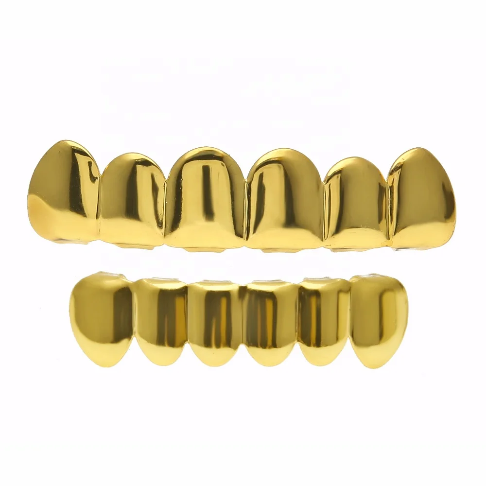 fashion brass Grillz Real gold teeth braces