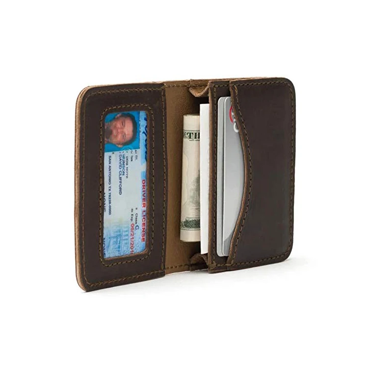 RFID Блокировка полный зерна кожа Двойные чехол барон кожаный карбоновый кошелек funky держателя карты бумажник для мужчин