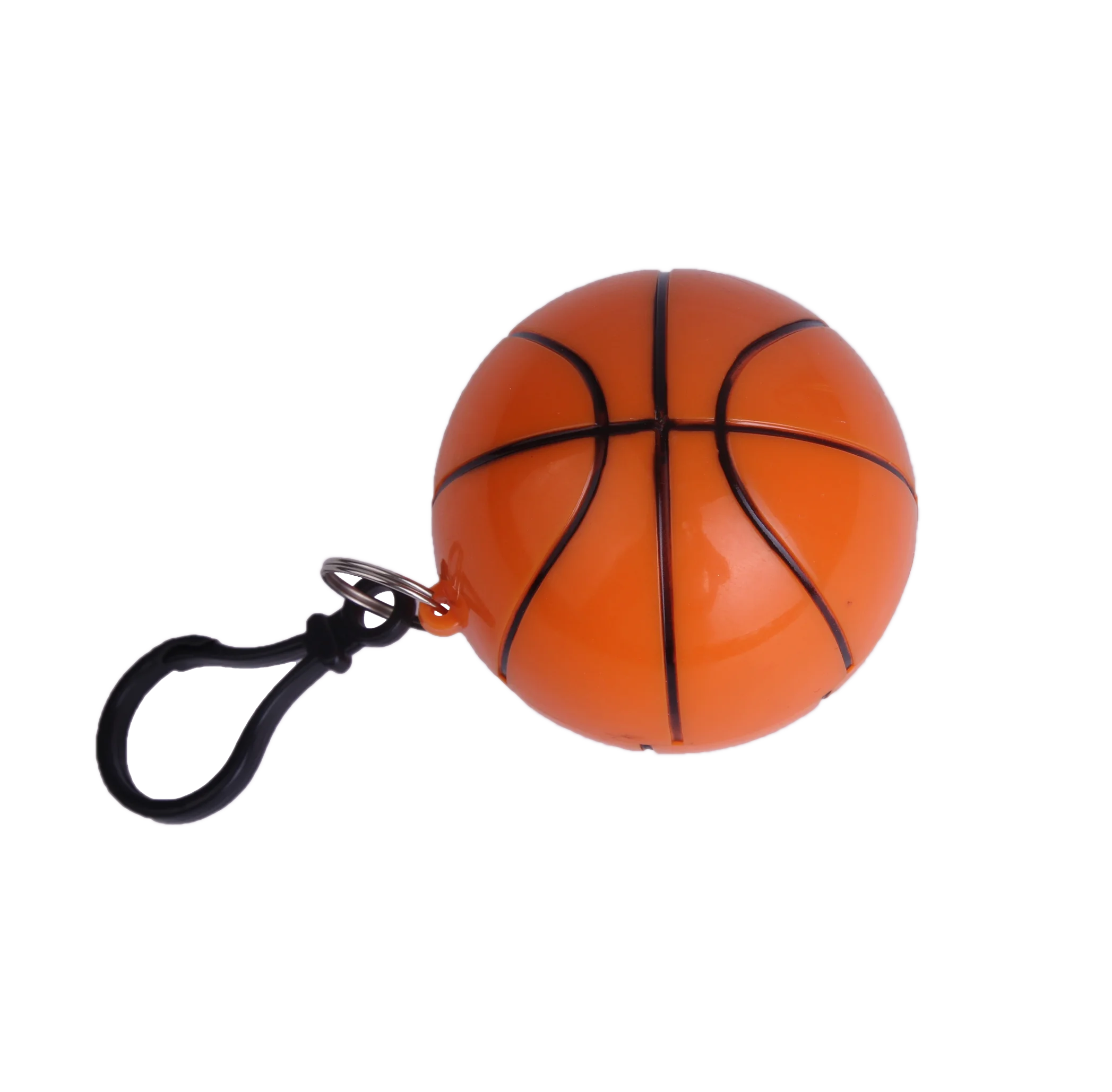 Disposable Transparent Waterproof Hooded Emergency Raincoat Ball with Keyring