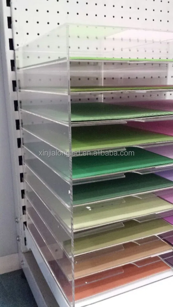 Acrylic Clear File Storage Holder Acrylic Tiers Magazine Rack Acrylic display for 2x10 positions of A4 paper