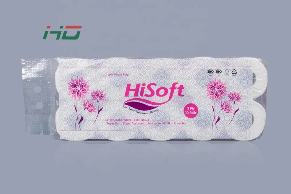 Wholesale Bulk Embossed Virgin pulp OEM Custom Toilet Paper Roll Tissue