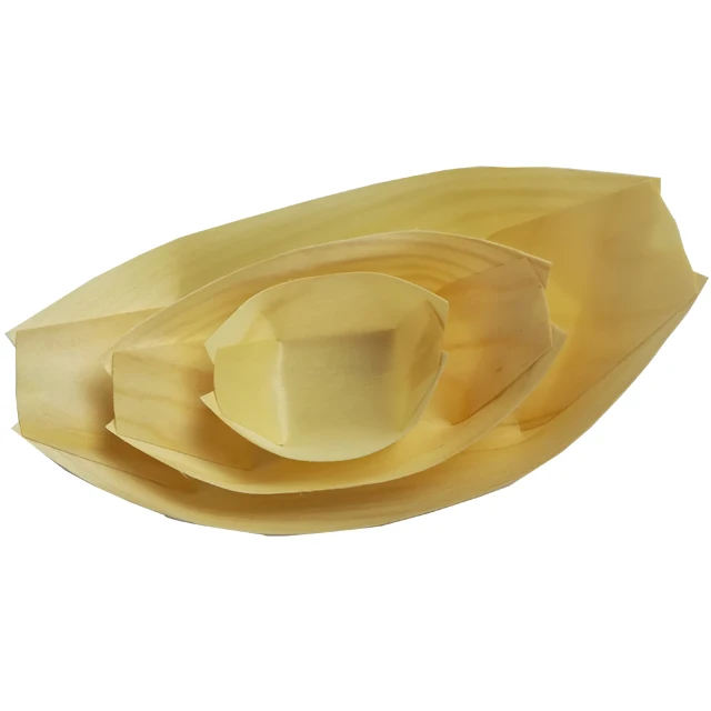 Горячая Распродажа биоразлагаемая деревянная тарелка для суши лодки