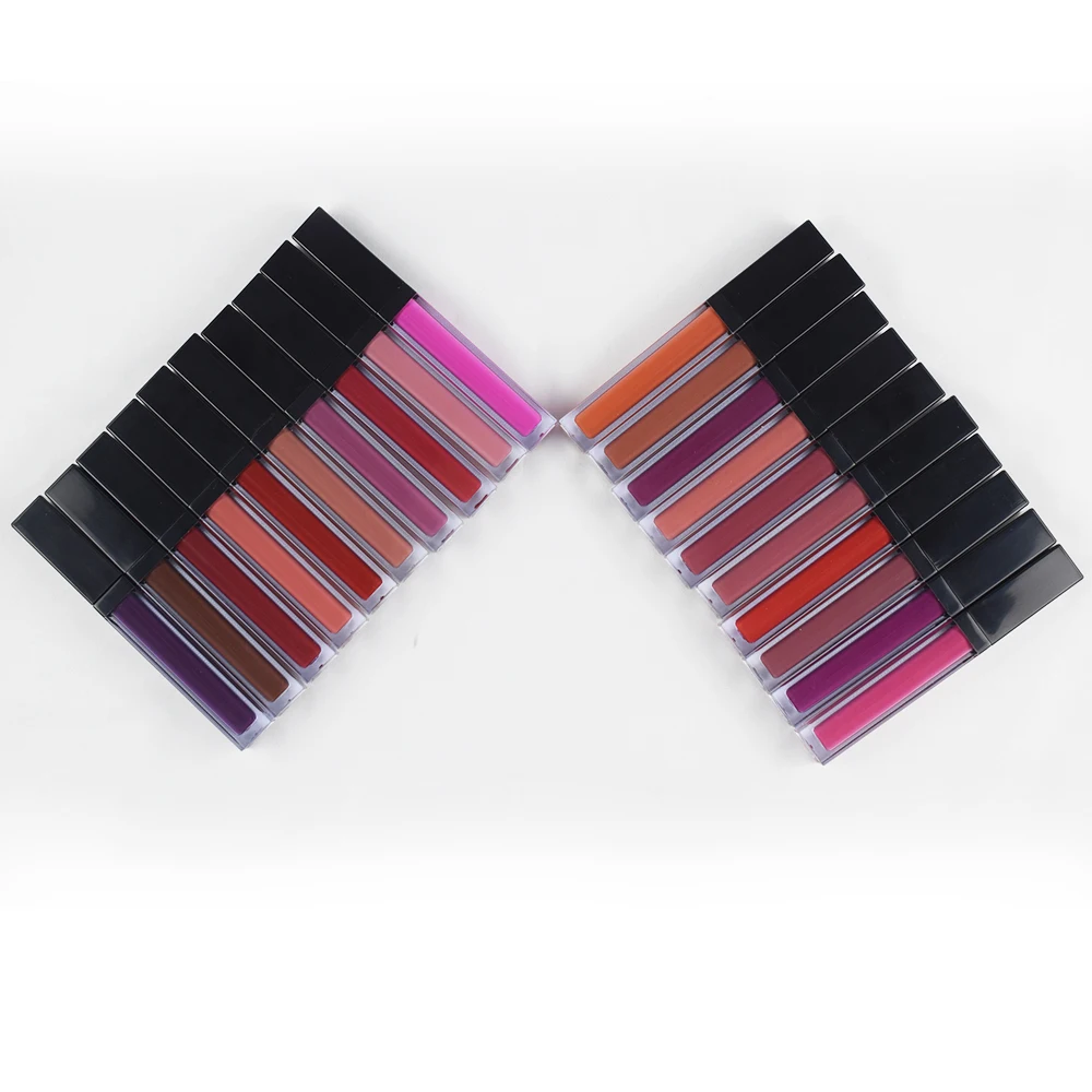 Оптовая продажа частная этикетка матовая цветная жидкая помада химический ингредиент для макияжа 27 цветов