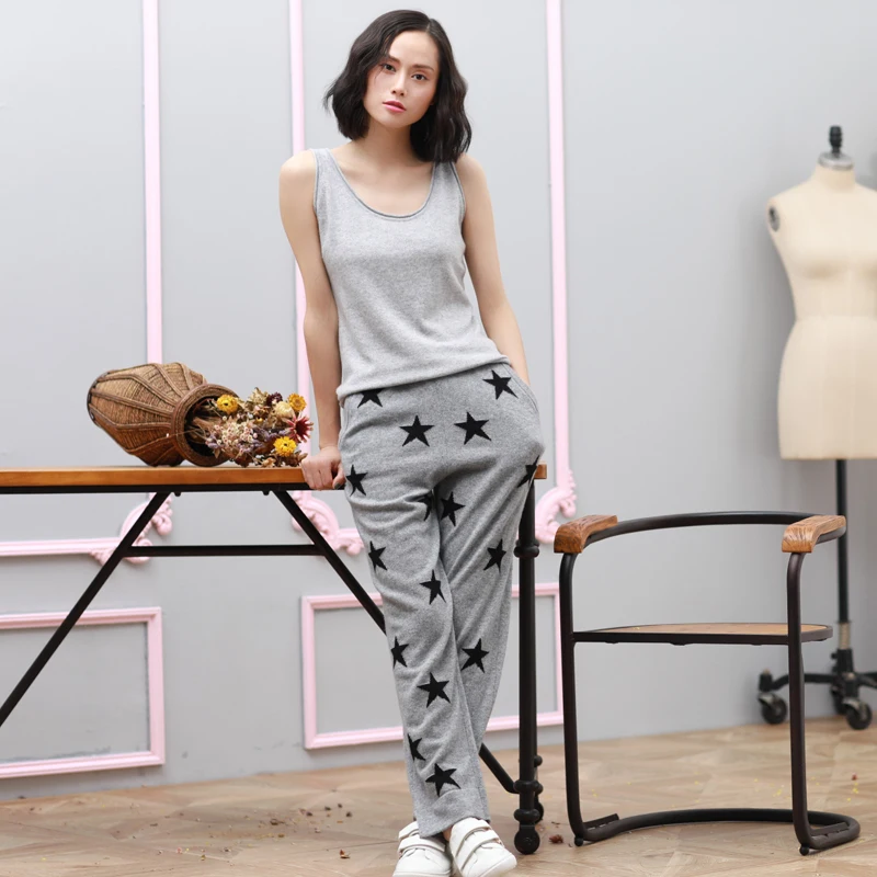 Women cashmere vest low-cut sleeveless tank tops slim fit cashmere vest wool sweater