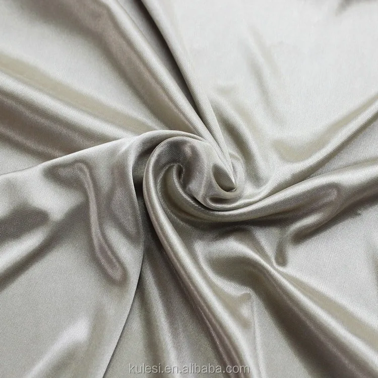 
Factory 50D FDY 32needle 90GSM weft knitting lining fabric plain lustrous best feel for silk pajamas and composite fabric 