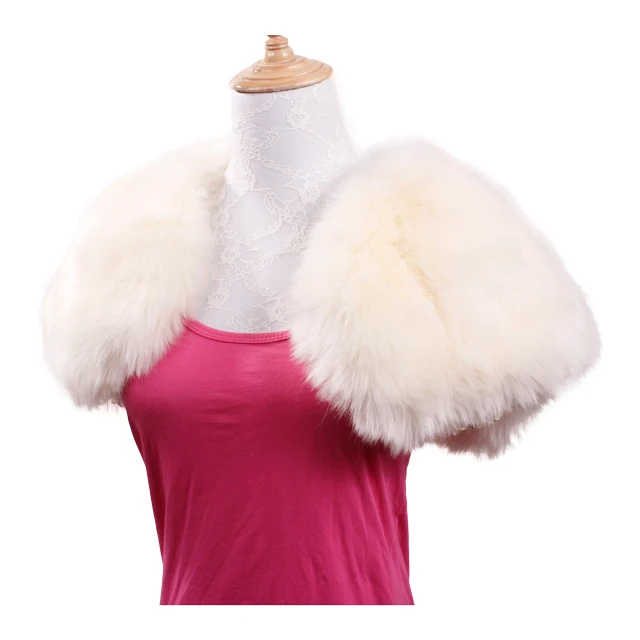 
Pure Colour Wedding White Faux Fur Shawl Dress Cape Fur Waistcoat 