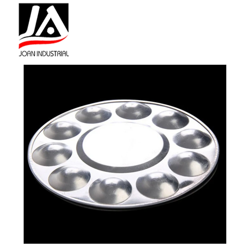 10 hole round aluminum metal paint palette
