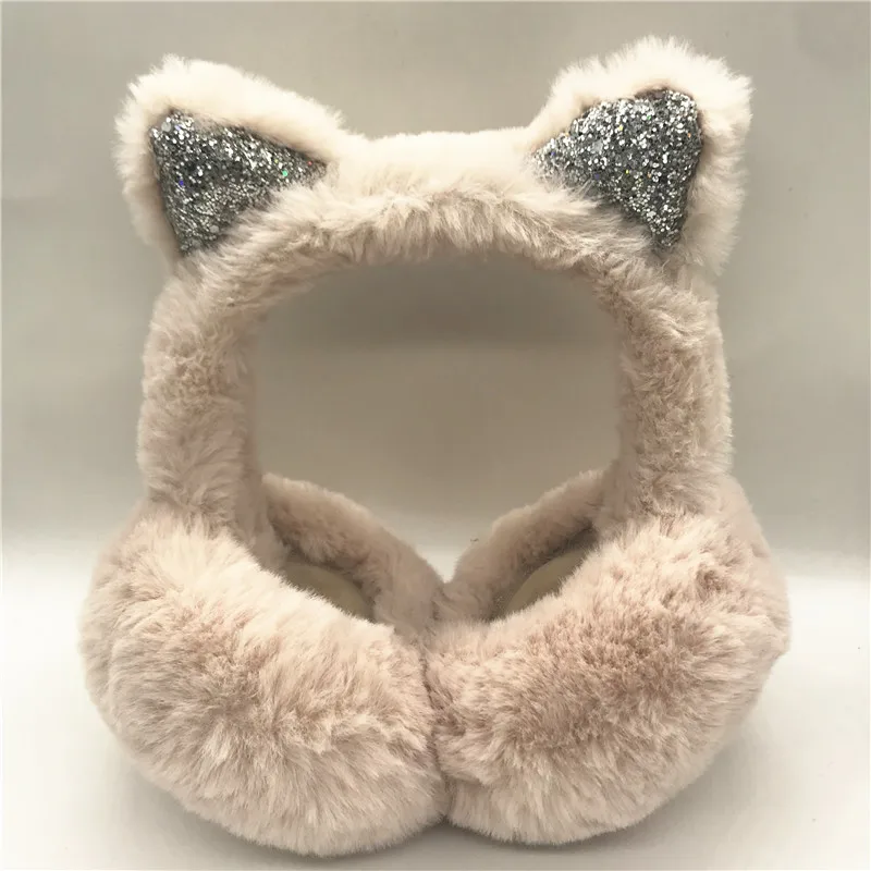 
The new plush with ears is very popular with cat ear girls winter ear muffs 