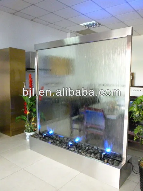 
glass waterfall lighted fountain room dividers 