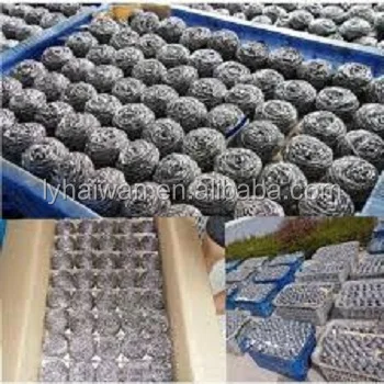 0.13mm stainless steel scourer,galvanized steel wire iron sponge for kitchen cleaning