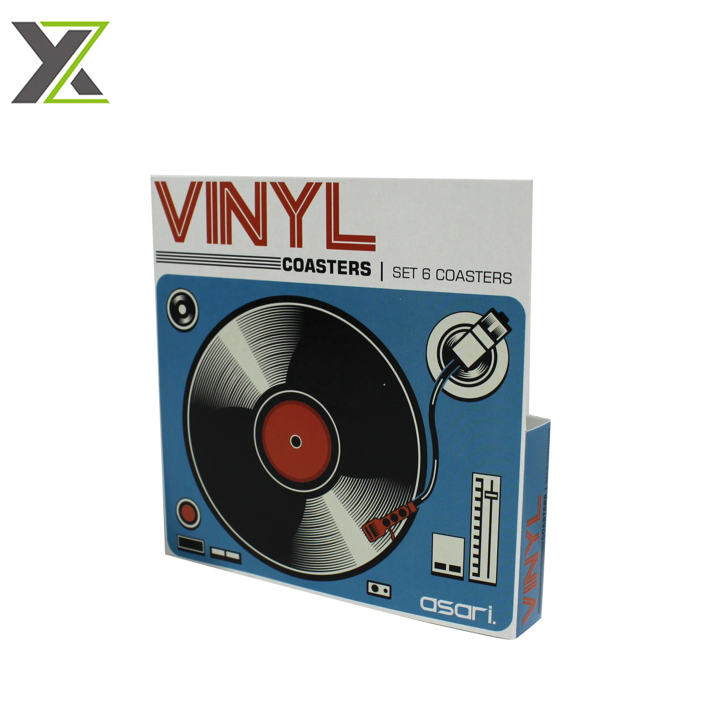 Wholesale fashion design vinyl coasters packaging sleeve paper card