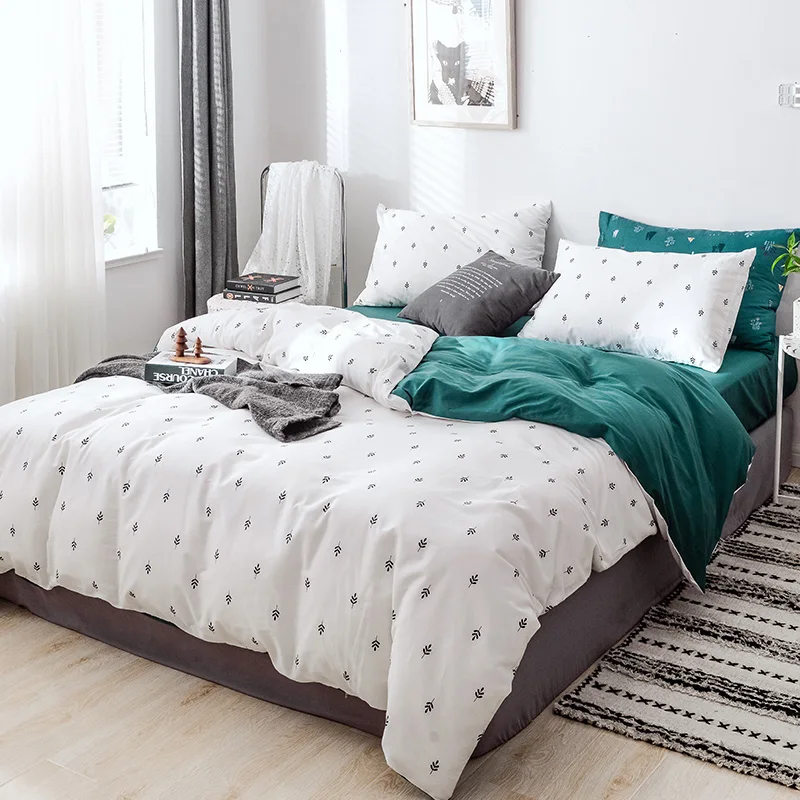 100-percent cotton woven fabric and 4pcs cotton bedding sets