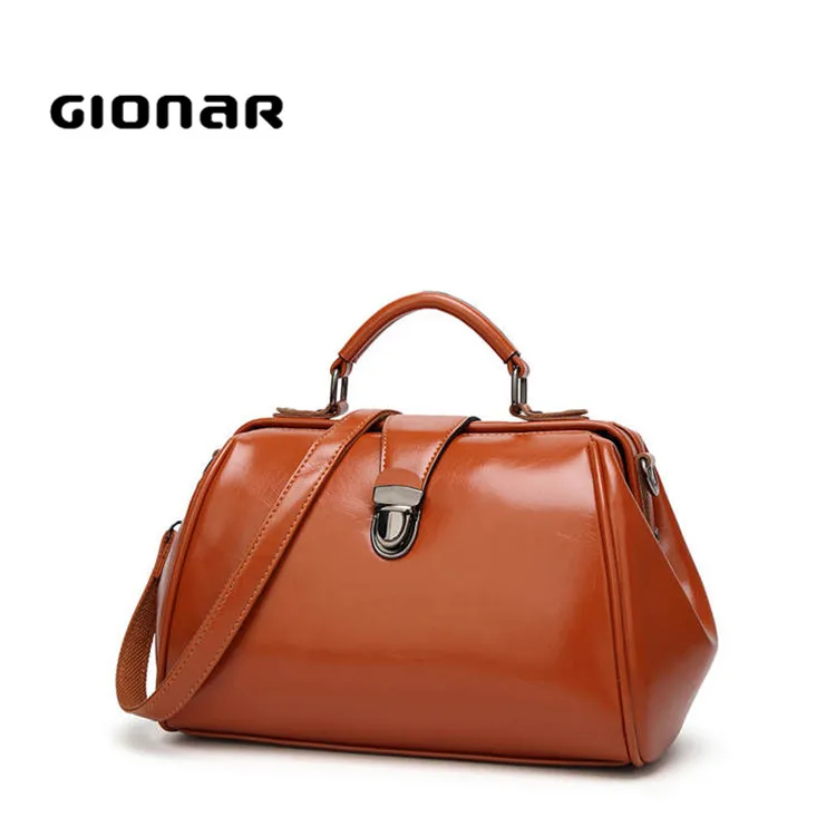 Authentic Doctor Bags Summer Designer Women Tote Branded Oil Leather Handbags Customized Logo