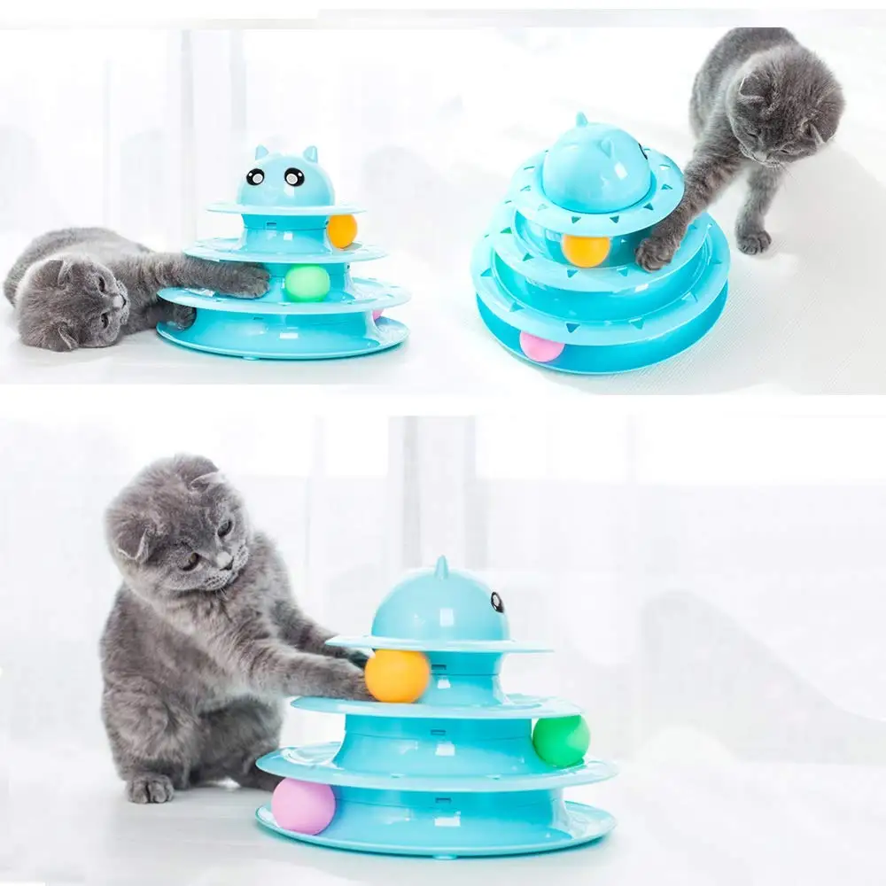 Игрушки для домашних животных кошек 3 уровня башни треки ролики мячи игрушки интерактивный котенок забавные интеллектуальные физические упражнения