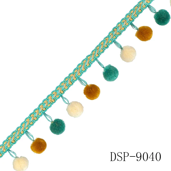 
Stock Decorative Curtain Pom Pom Fringe from Manufacturer 