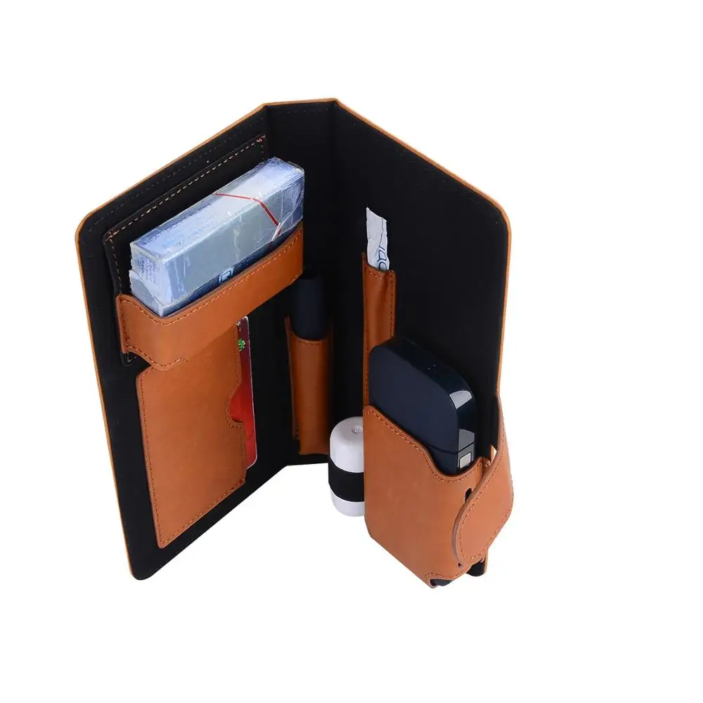
All in One Book Design Protective Cover for IQOS Electronic Cigarettes Matte PU Carrying Case Card holder for IQOS Leather Case 
