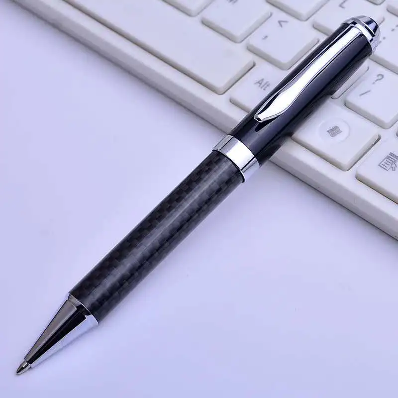 High Quality Biro Ballpoint Pen Heavy Logo Customized Metal Roller Ball Pen Luxury Carbon Fiber Pen