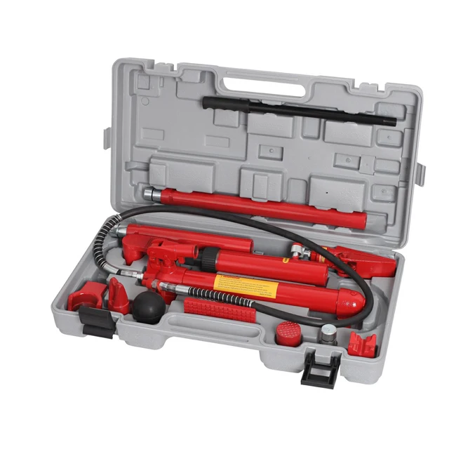Новый 10 тонн гидравлический Porta Power jack Kit пластиковый корпус с колесами