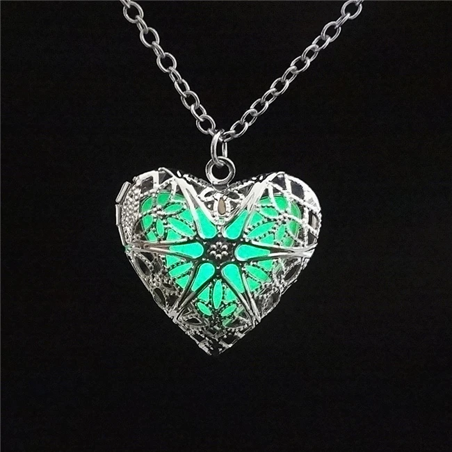 Fashion Pendant Locket Necklace Diffuser Glow Dark Necklace Jewellery