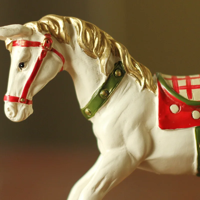 christmas decoration polyresin rocking horse for home decor