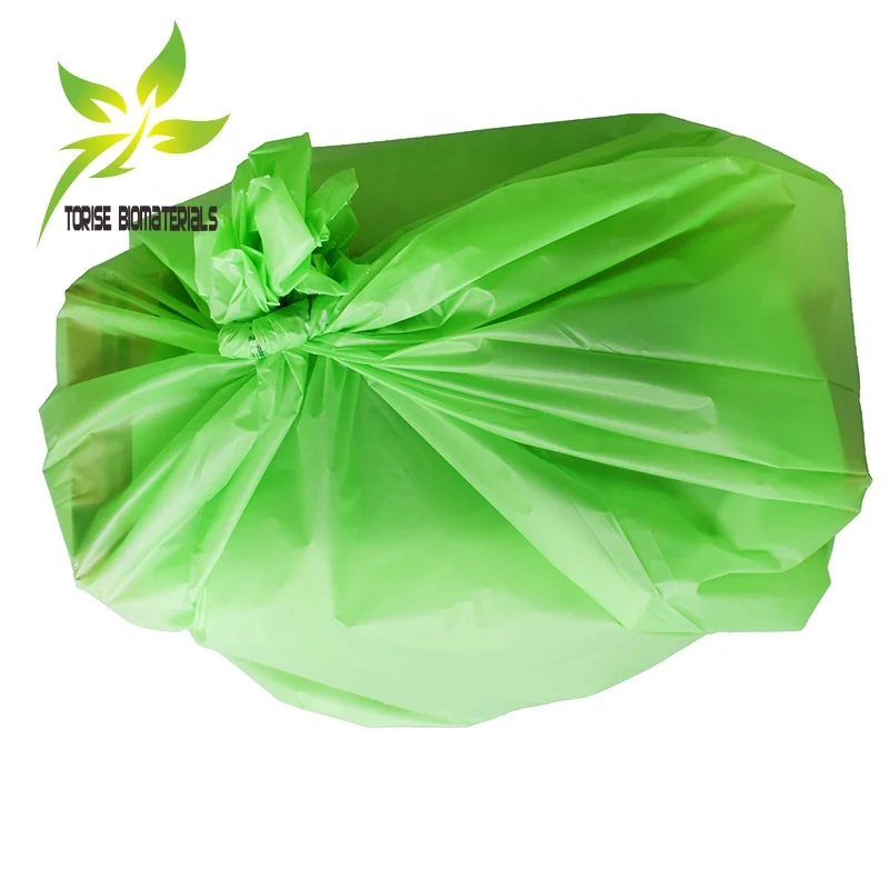 Custom Fully Biodegradable Green Trash Waste Bag Compostable Cornstarch Eco-friendly Plastic Garbage Trash Bags Compostable