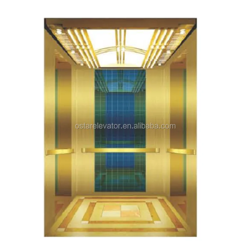 
Golden Etching Passenger Elevator Cabin 