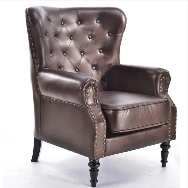 
High back leather armchair single seat sofa 