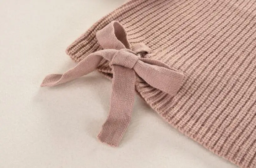 kids half turtleneck pure color long sleeve rib pattern cotton knitting pullover baby girl winter sweaters