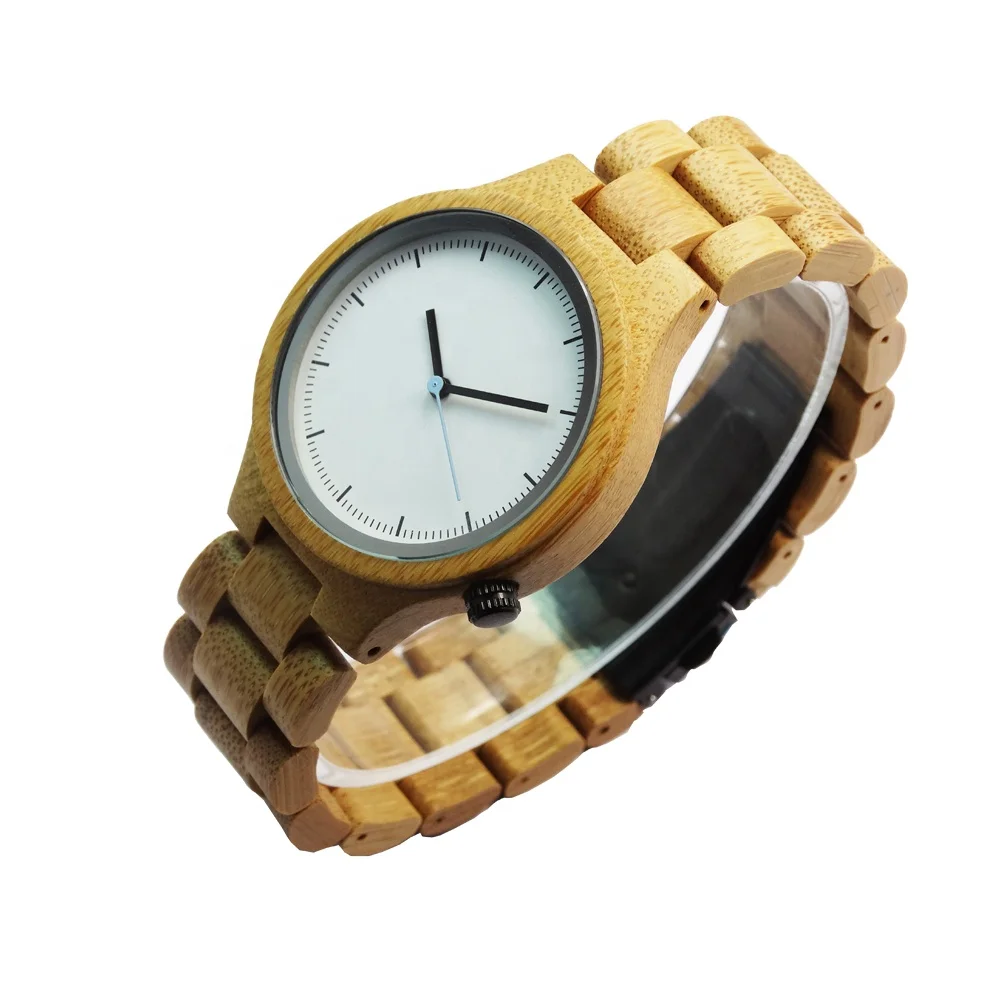Minimalist miyota 2035 movement watch men wood bamboo private own label