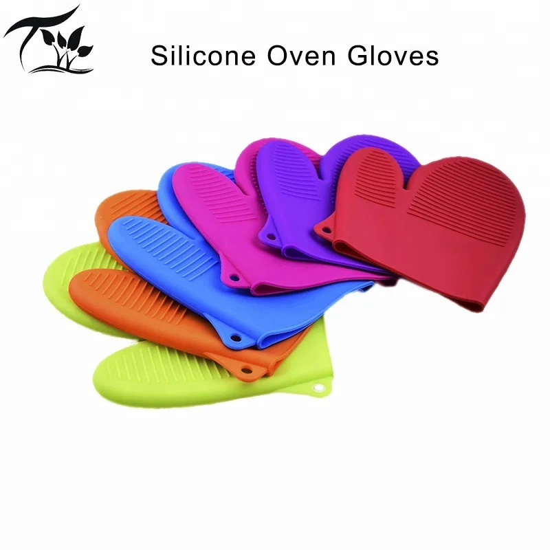 
Stripe Non-slip Oven Mitts Heat Resistant Silicone Gloves 