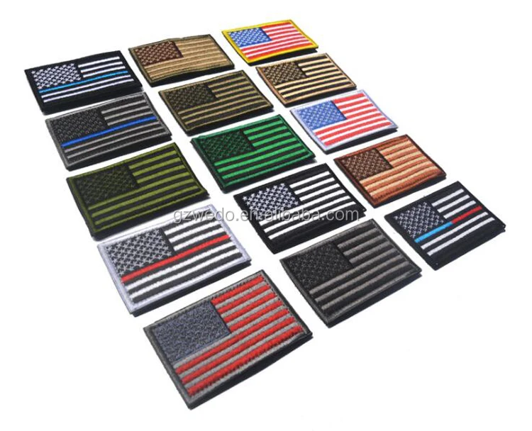 Magic Tape American Flag Patch Tactical Embroidered Uniform Country Emblem Embroidery United States USA Flag Patches