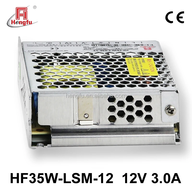 
Hengfu HF35W-LSM-12 single output 35W 12V 3A AC DC slim switching power supply with UL CB approval 