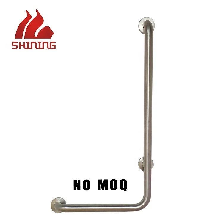 L shaped bath safety disabled stainless steel shower grab bar