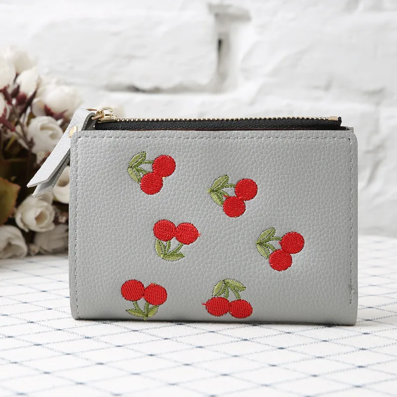 2019 New Style Hot-selling PU Leather Wallet For Women Fashional Lady Purse Cherry design