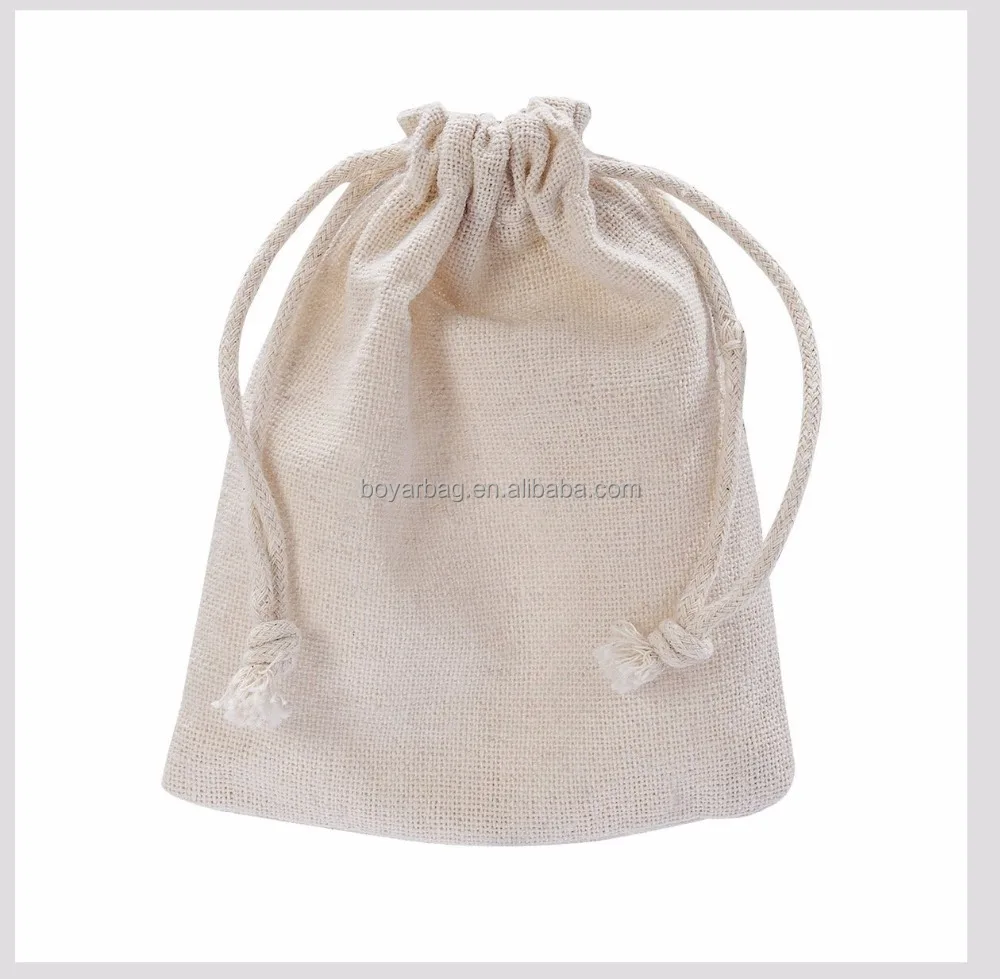 Customized Muslin Bag Small Pouch 100% Cotton Drawstring Tea Bags
