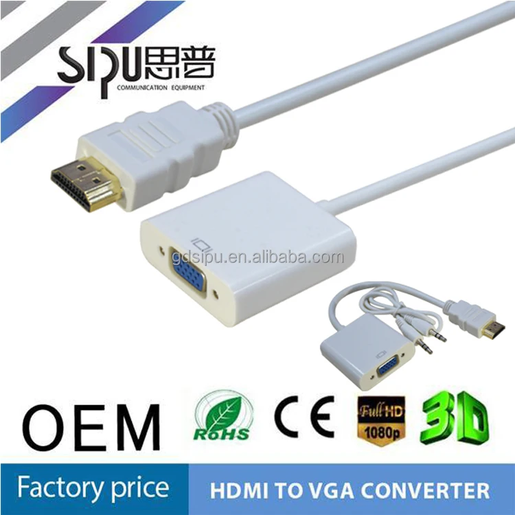 SIPU высокое качество кабеля конвертер лучшая цена оптовая 1.4 В hdmi для vga адаптер