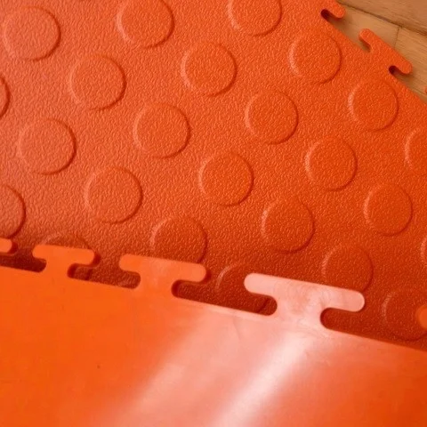 eco-friendly pvc interlocking garage floor tile vinyl plastic car workshop flooring coin 46045